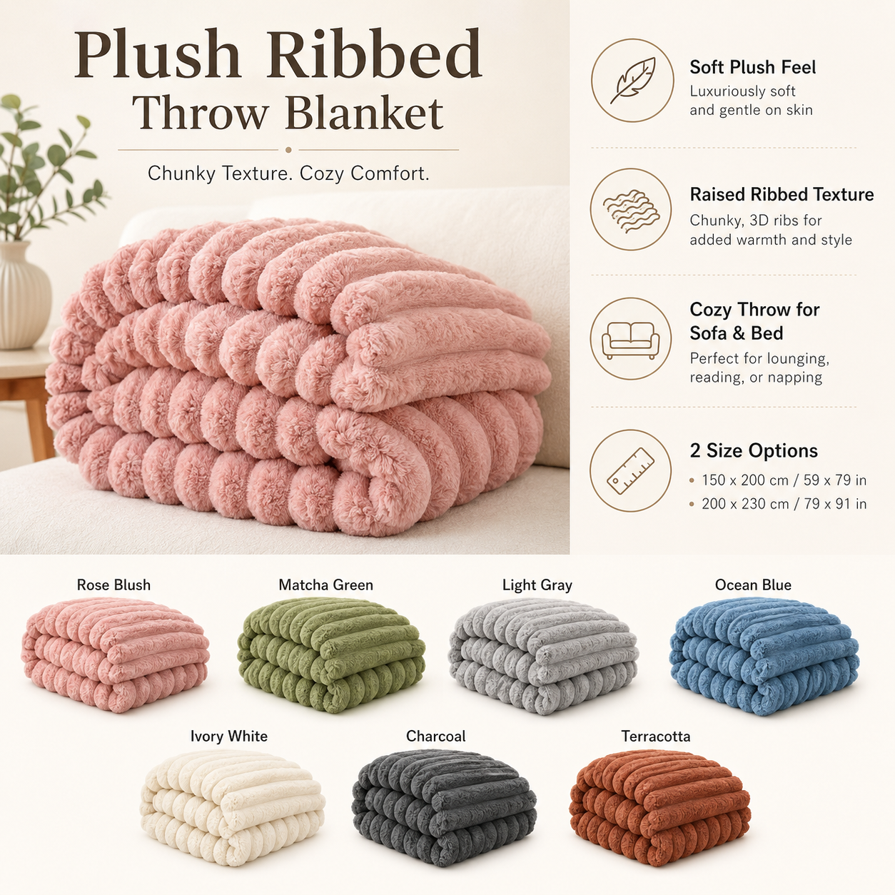 Plush Blanket Winter Soft Throw Blanket Cozy Design