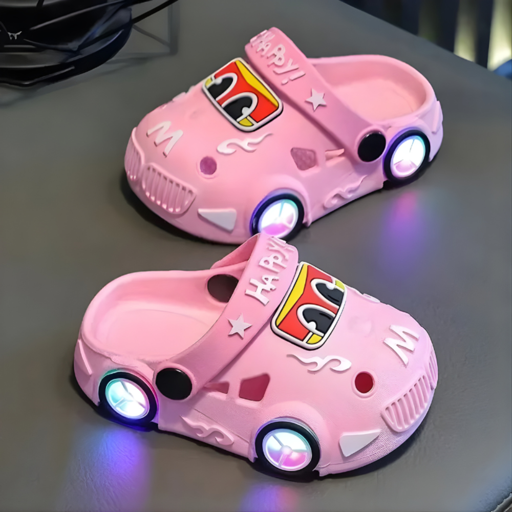 Children's Light Up Car Slippers Fun | Indoor Shoes
