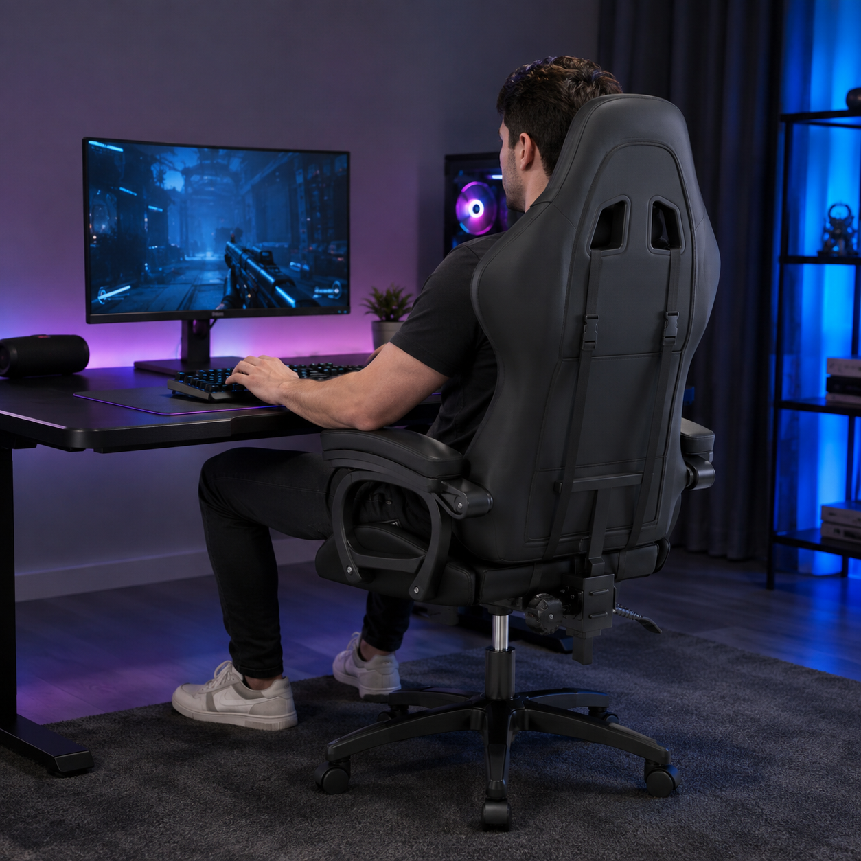 Adjustable Ergonomic Gaming Chair High Back Mesh Recliner