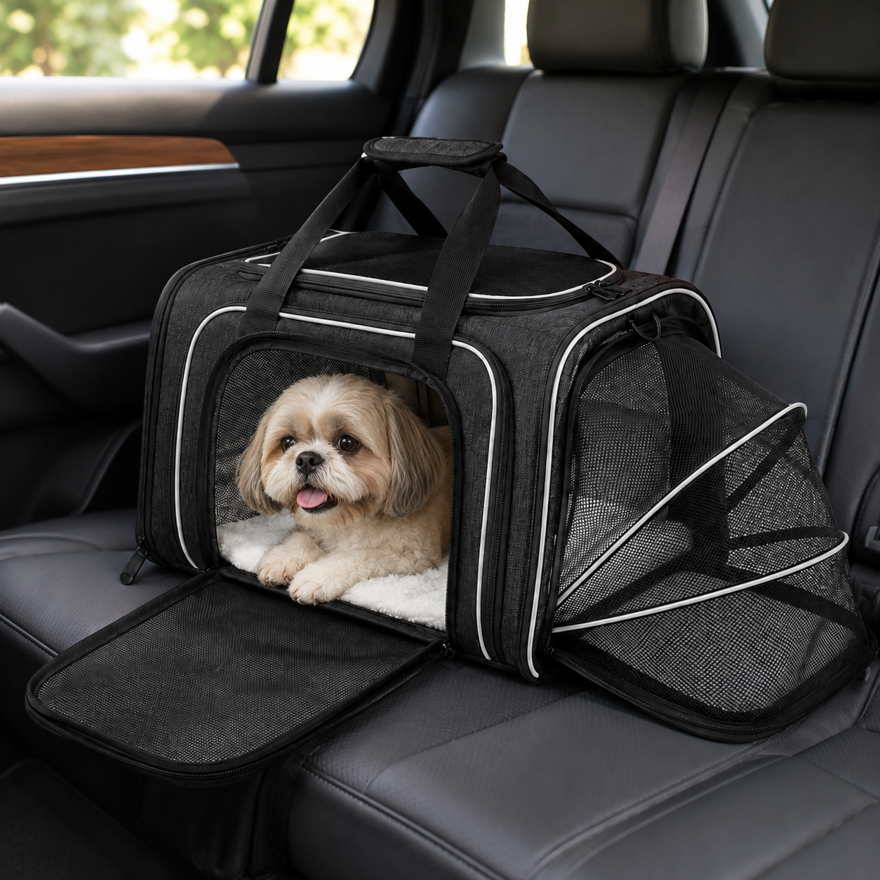 Breathable Mesh Pet Carrier Expandable Stress Free Travel