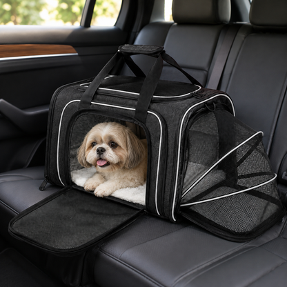 Breathable Mesh Pet Carrier Expandable Stress Free Travel