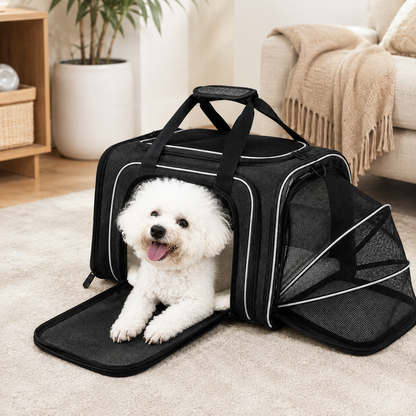 Breathable Mesh Pet Carrier Expandable Stress Free Travel