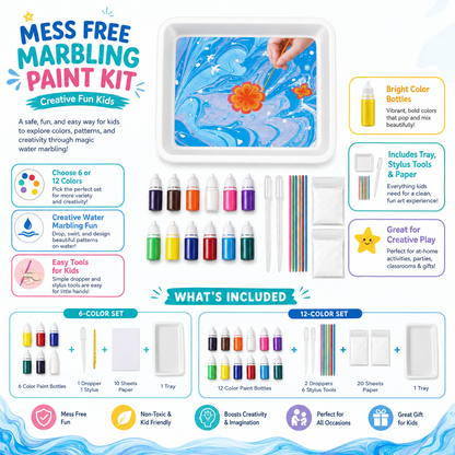 Mess Free Marbling Paint Kit Creative Fun Kids