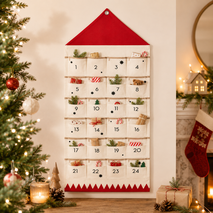 Personalized Christmas Countdown Calendar Fabric Design