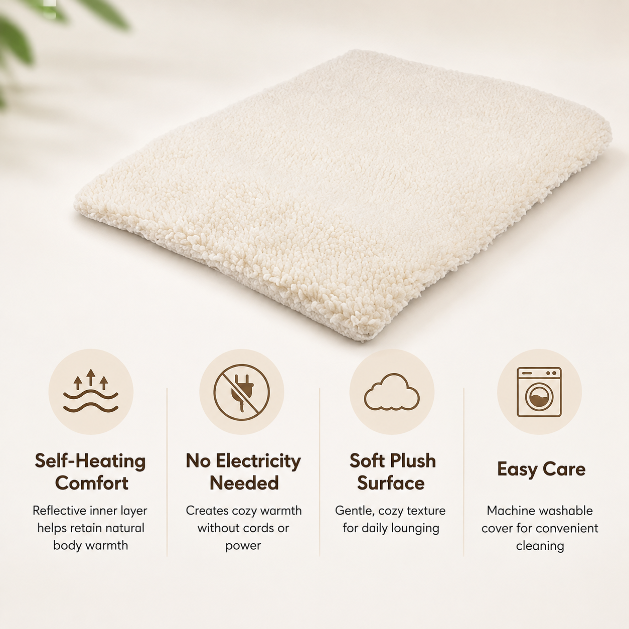Self Heating Cat Pad Luxurious Non Electric Cozy Design