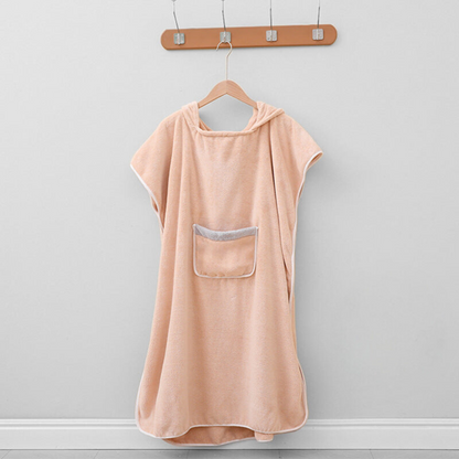 Bathrobe Poncho Hooded Pocket Design
