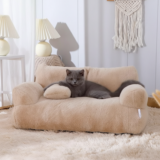 Calming Pet Sofa Soft Relax Zipper Design Cat Couch