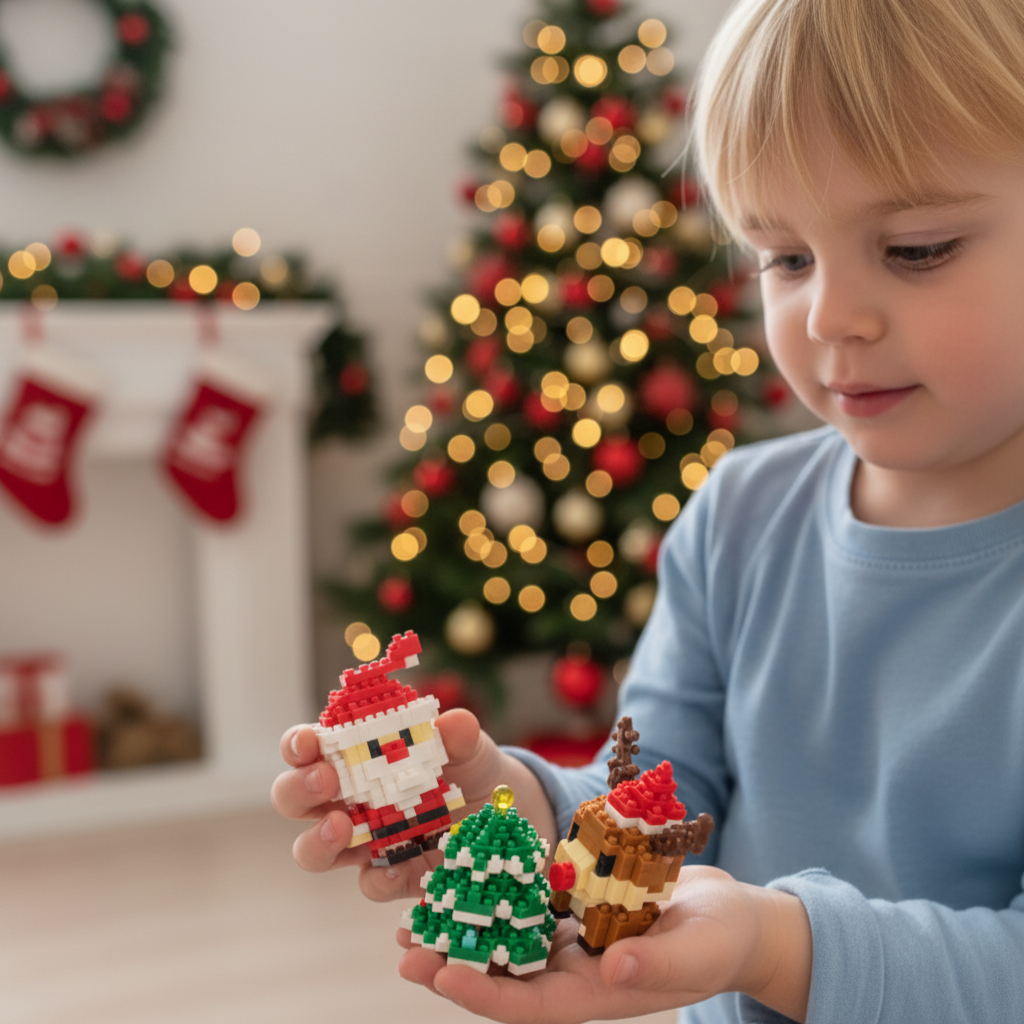 Christmas Building Blocks Set Fun Family Activity