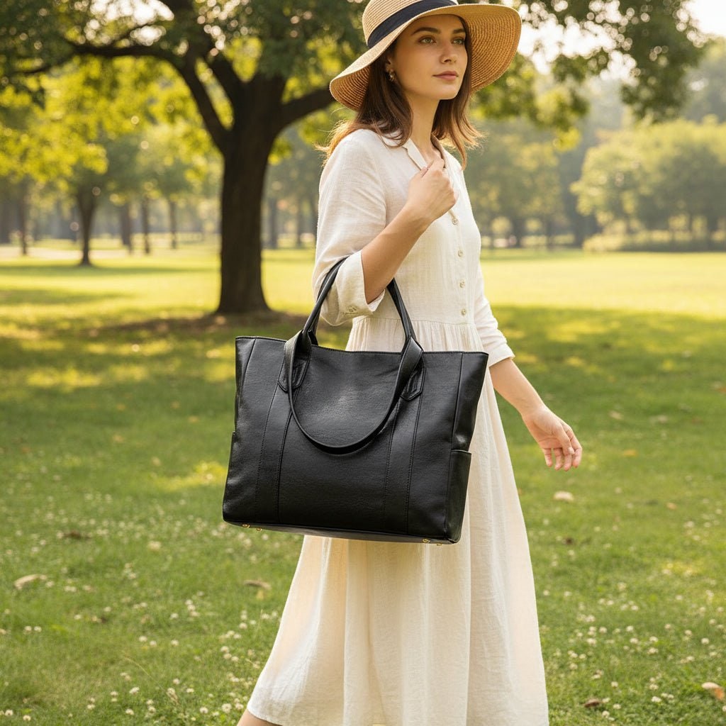 Leather Shoulder Bag Fashion Versatile Everyday Tote