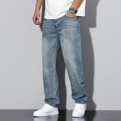 Men's Straight Leg Washed Jeans | Casual Wear