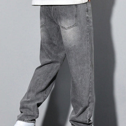 Men's Straight Leg Washed Jeans | Casual Wear